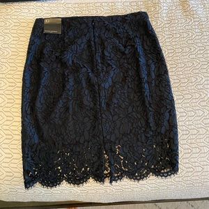 Navy lacy pencil skirt